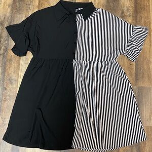 SHEIN Curve Black and White Striped Women's Dress Sz XL (12)